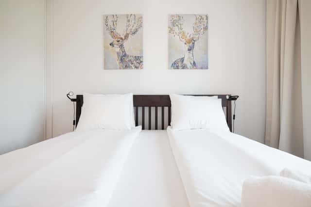 Master bedroom in a bright apartment in Huvudsta, Stockholm
