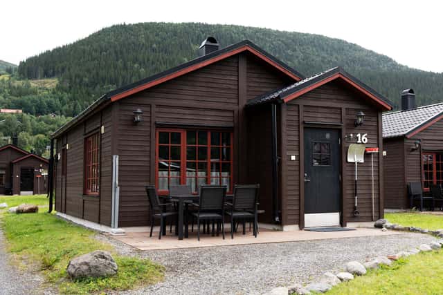 Living room, kitchen, master bedroom, second bedroom, bathroom in a Scandinavian cabin in Åre.