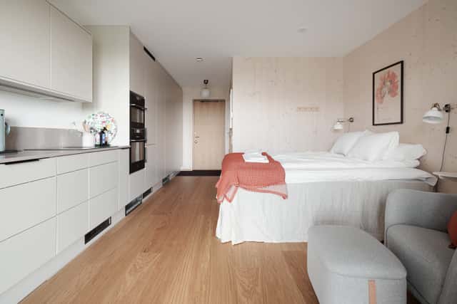 Modern Scandinavian studio apartment with balcony on Kungsholmen, Stockholm