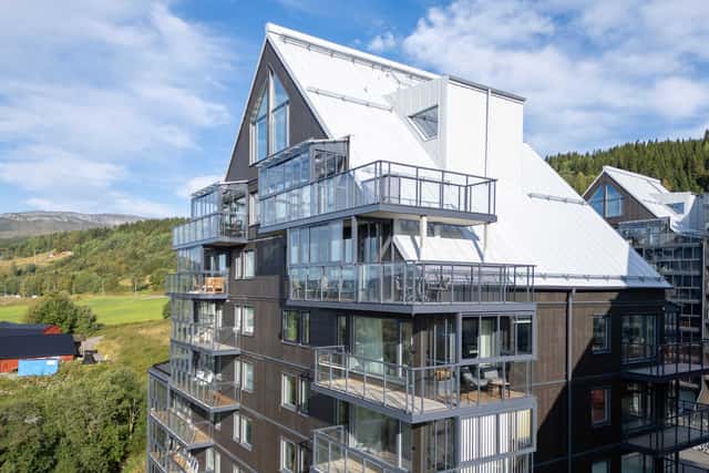 Interior of modern 3-bedroom apartment in Åre with mountain views