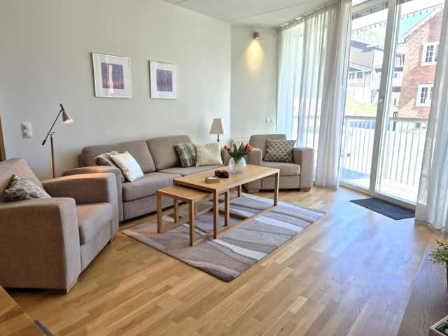 Central apartment in Åre near ski lifts with private sauna, garage parking and ski storage