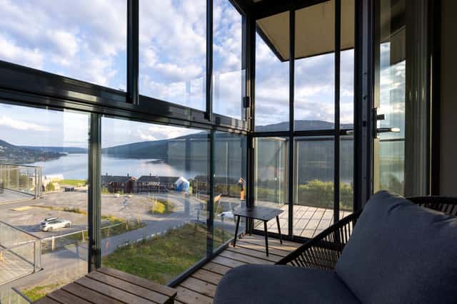 Interior of modern 3-bedroom apartment in Åre with mountain views