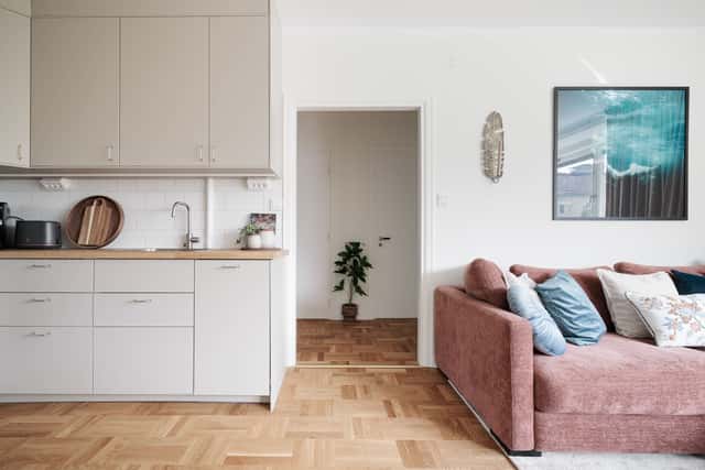 Two-bedroom apartment with double balconies in Stockholm near parks and city centre