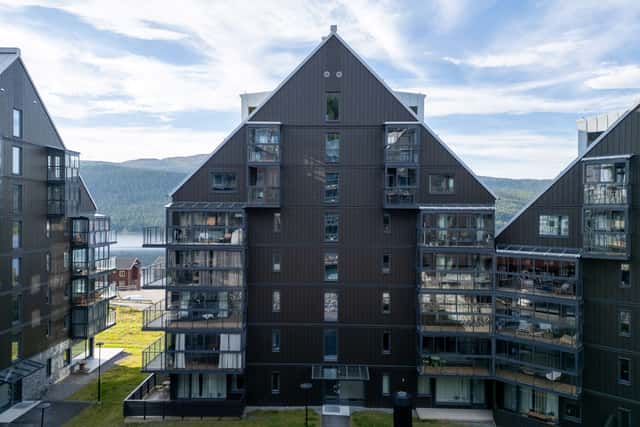 Interior of modern 3-bedroom apartment in Åre with mountain views