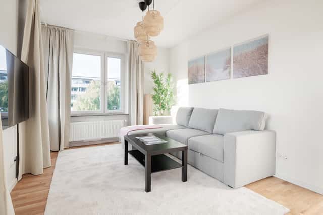 Master bedroom in a bright apartment in Huvudsta, Stockholm