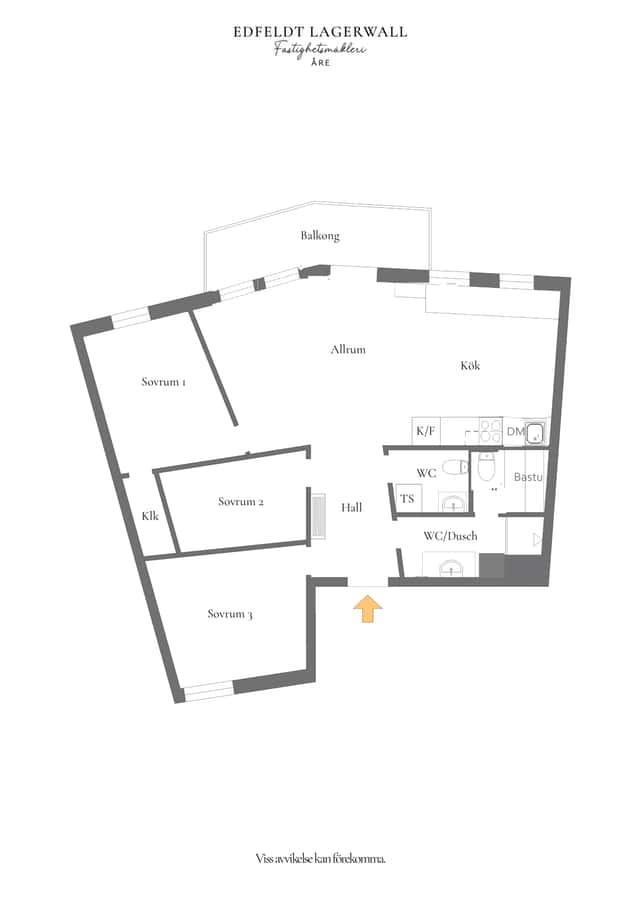 3-bedroom apartment in Åre with private lake-view balcony, sauna, washer and dryer