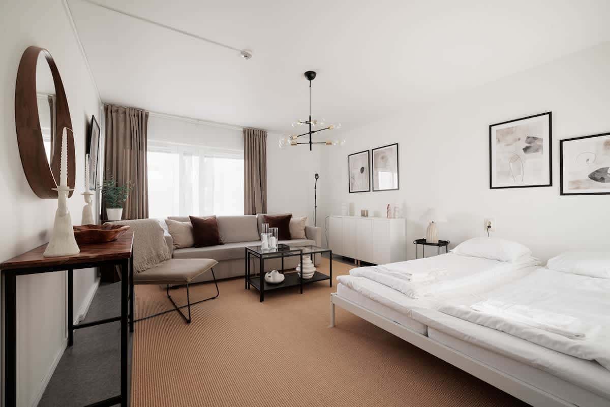 Studio i Södermalm med kök, badrum, kaffemaskin och 140 cm bäddsoffa