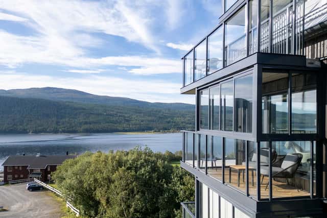 Interior of modern 3-bedroom apartment in Åre with mountain views
