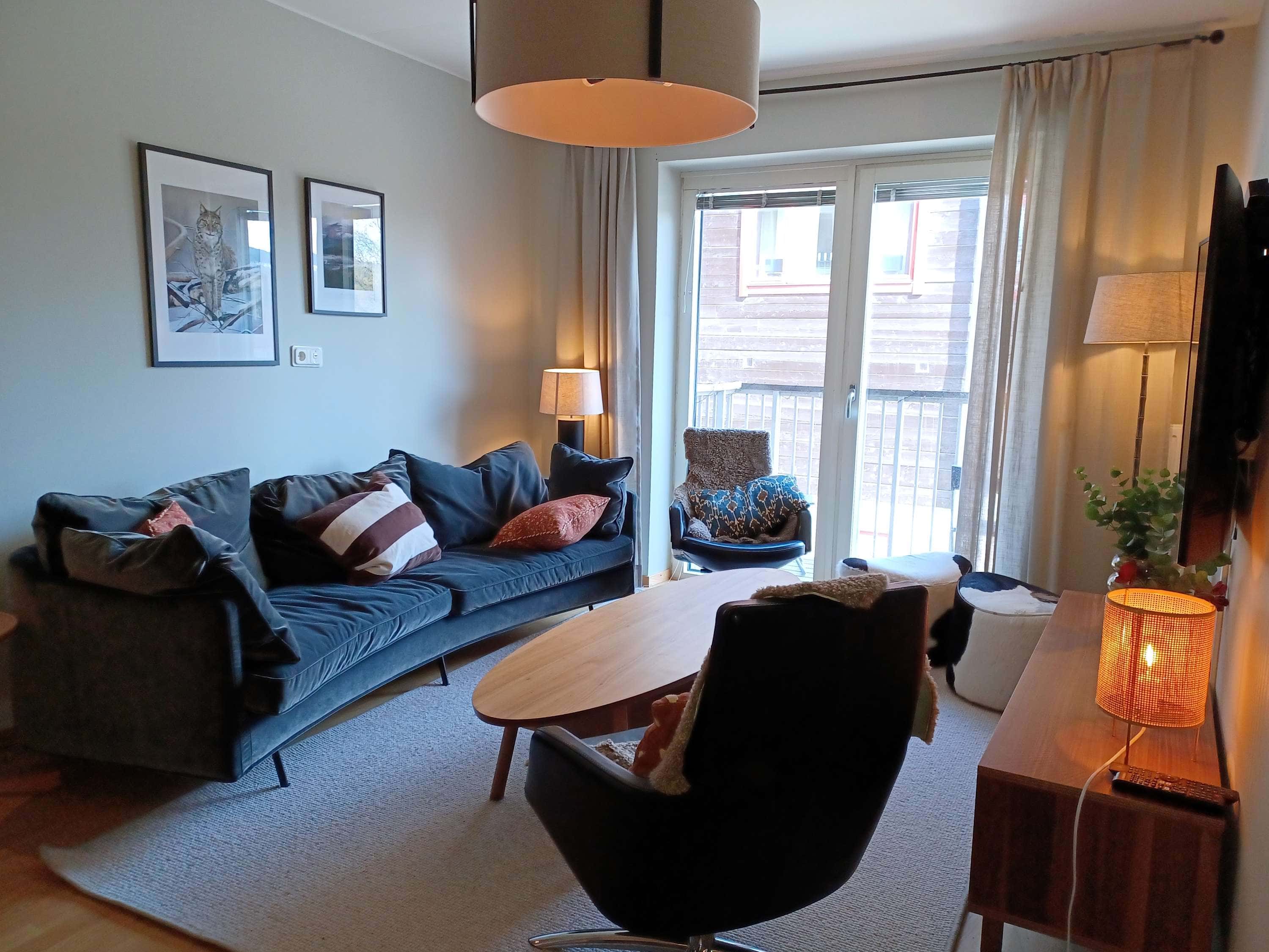 Apartment in central Åre near ski lifts and village centre with private sauna, ski storage and parking