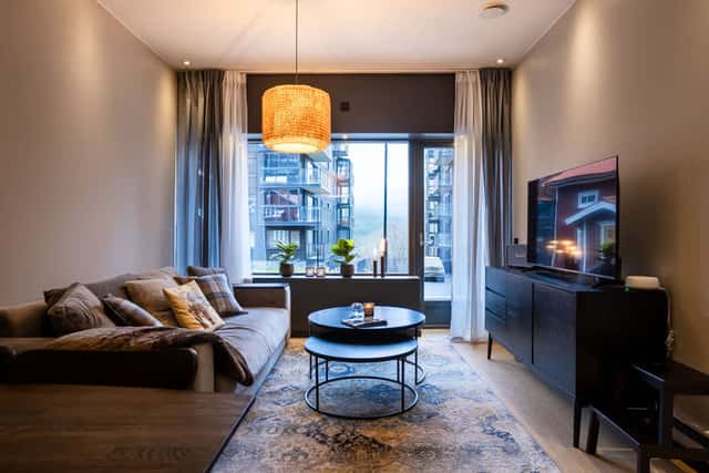 Modern lägenhet med bastu och bergsutsikt i Åre