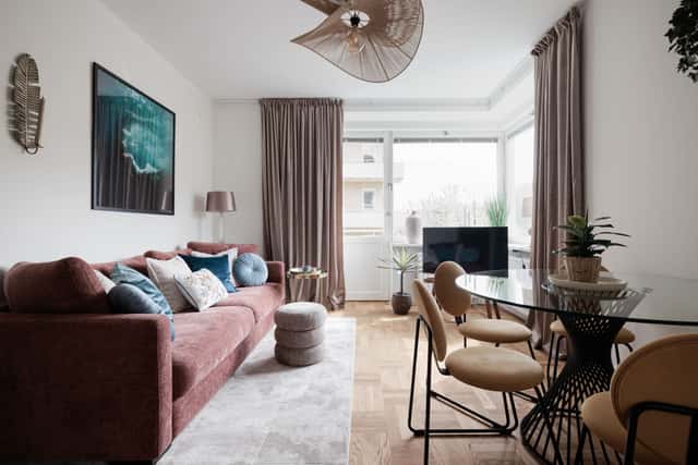 Two-bedroom apartment with double balconies in Stockholm near parks and city centre