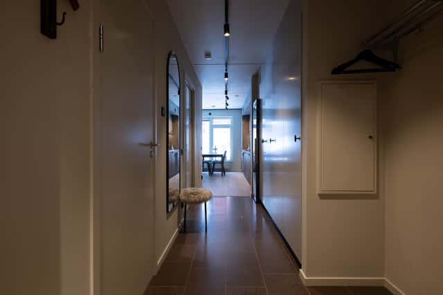 Åre apartment interior with private sauna, communal lounge & ski storage