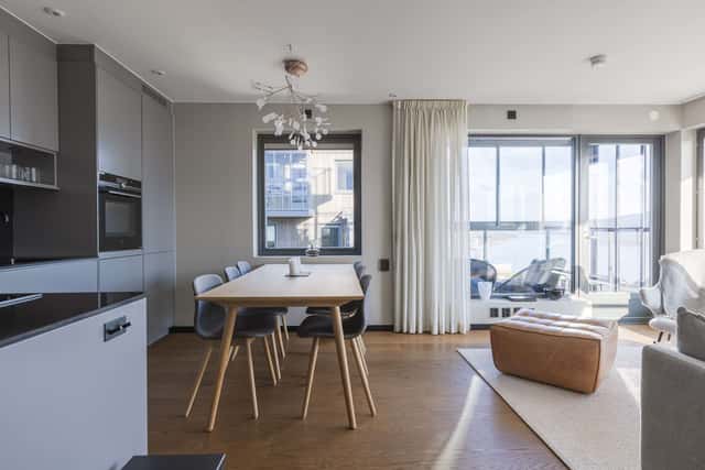 Interior of modern 3-bedroom apartment in Åre with mountain views