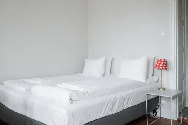 Cozy studio interior in St. Eriksplan, Stockholm, located in a historic building.