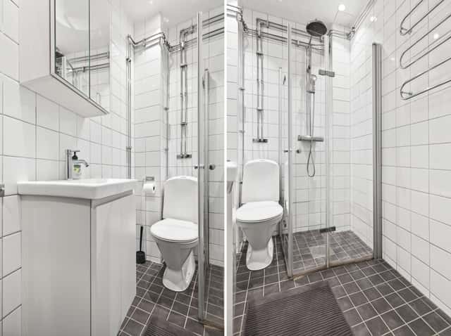 Cozy studio interior in St. Eriksplan, Stockholm, located in a historic building.