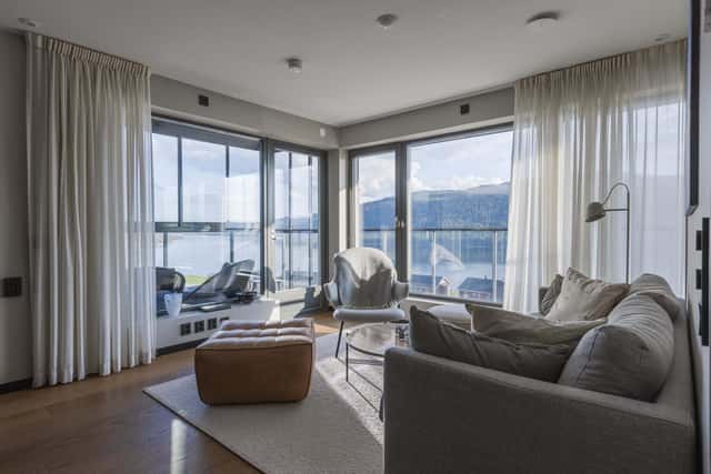 Interior of modern 3-bedroom apartment in Åre with mountain views