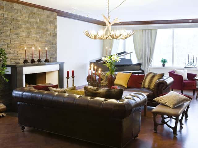 Living room in a large chalet in Åre, Sweden, near ski lifts and the village