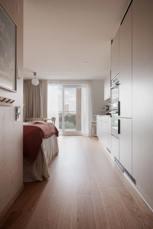 Modern Scandinavian studio apartment with balcony on Kungsholmen, Stockholm