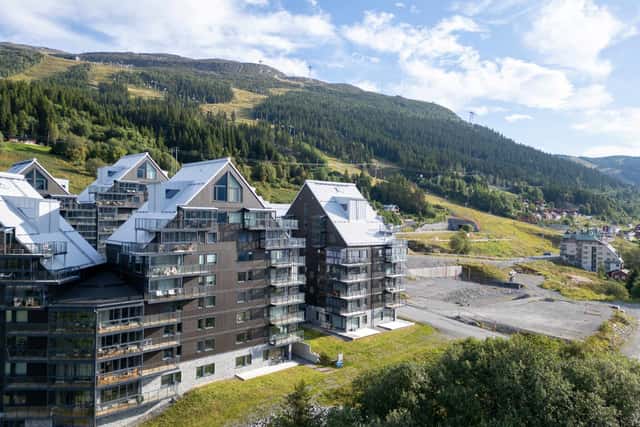 Interior of modern 3-bedroom apartment in Åre with mountain views