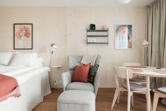 Modern Scandinavian studio apartment with balcony on Kungsholmen, Stockholm