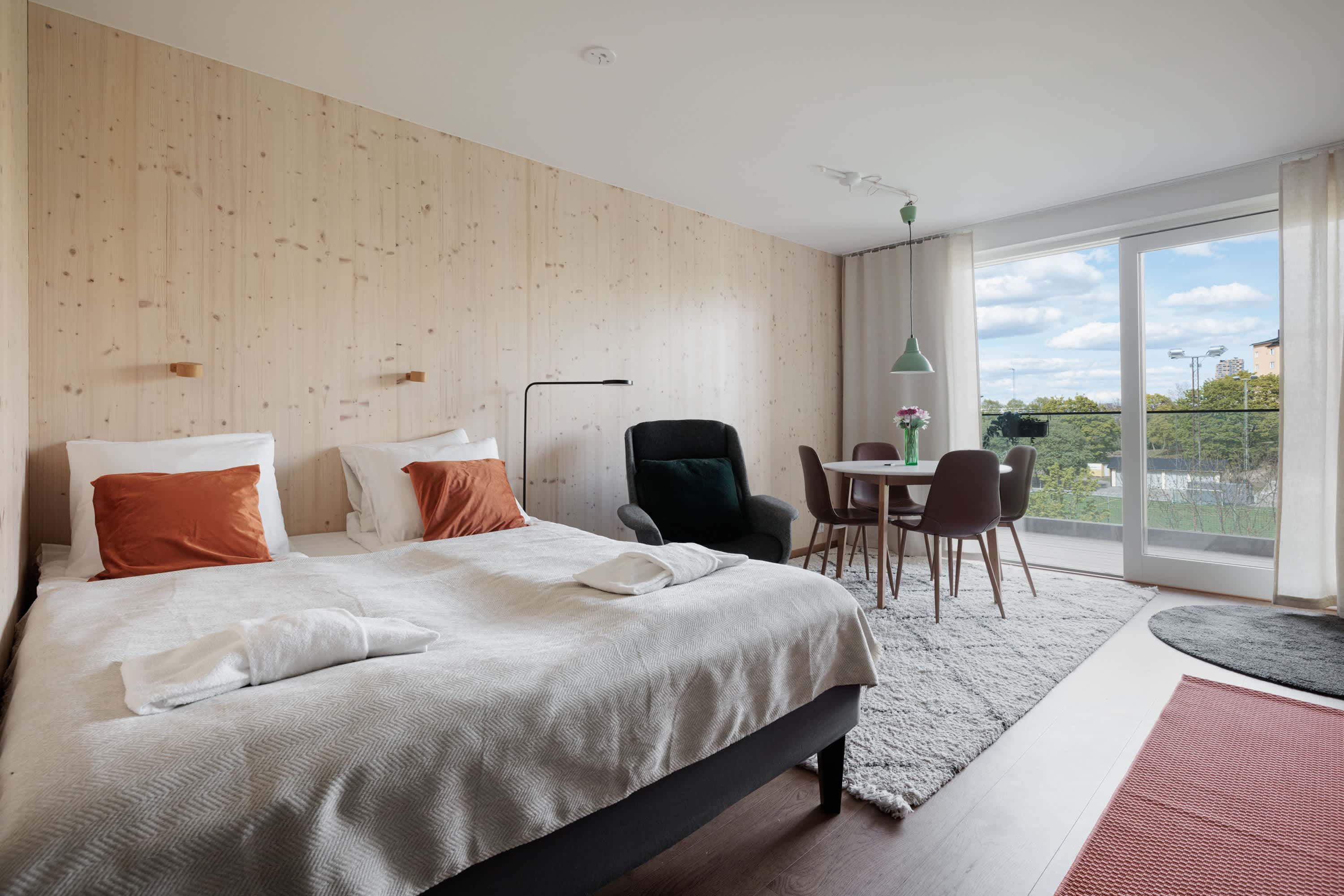 Scandinavian studio apartment with private balcony on Kungsholmen, Stockholm