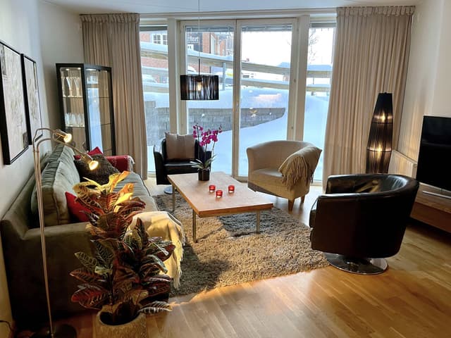Lägenhet vid Åre torg med privat bastu, uteplats och nära till butiker, restauranger och skidområde