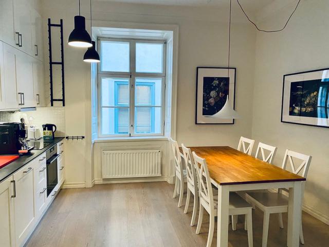 Bright two-bedroom apartment in Stockholm's Old Town near Royal Palace.