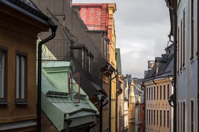 Mysig vardagsrumsdel med skandinavisk design i Gamla Stan