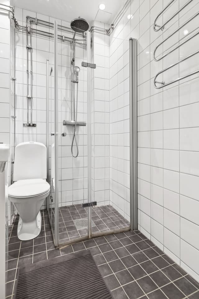 Cozy studio interior in St. Eriksplan, Stockholm, located in a historic building.