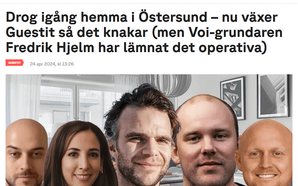 Guestit för första gången mot 100M SEK i omsättning & uppmärksammas av Breakit.se