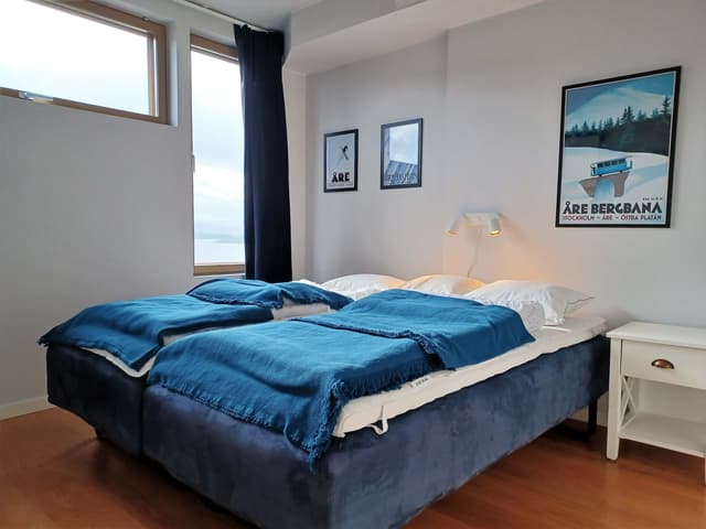 Ljus lägenhet i Åre med sjö- och fjällutsikt, nära Bergbanan och skidområdet