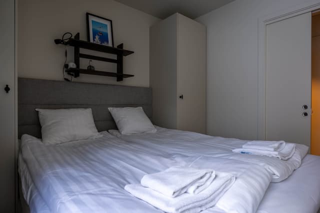 Interiör av Åre-lägenhet med privat bastu, gemensam lounge och skidförråd