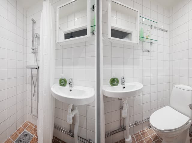 Interior of cozy Hornstull studio apartment near scenic waterfront paths