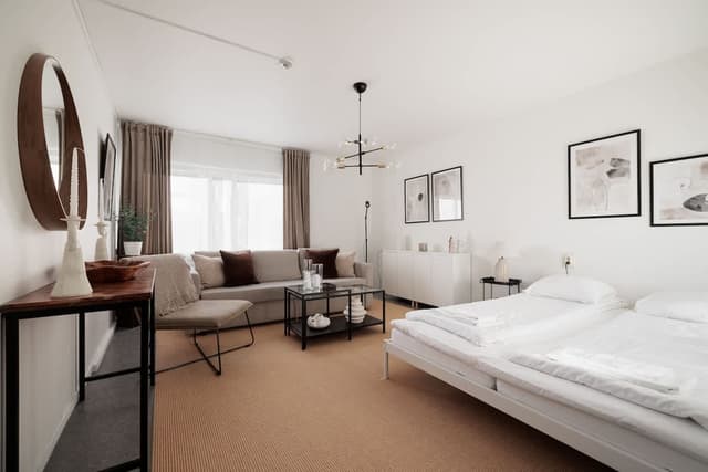 Studio in Södermalm with kitchen, bathroom, coffee machine and 140 cm sofa bed
