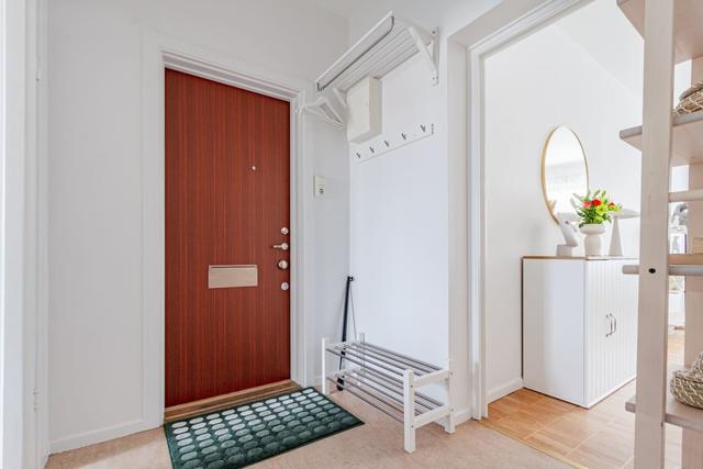 Bright living room in Sundbyberg apartment.