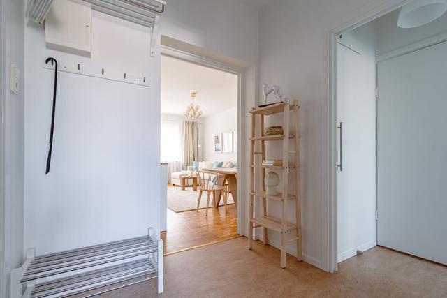 Bright living room in Sundbyberg apartment.