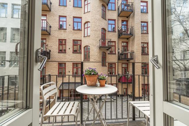 Two-bedroom apartment with private balcony overlooking courtyard in Vasastan, Stockholm
