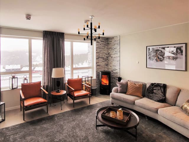 Apartment in Sadeln, Åre with ski-in access, private sauna, fireplace, south-facing patio and BBQ