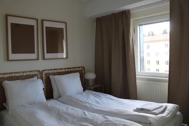 Interior of a modern two-bedroom apartment in Södermalm SoFo with simple, practical layout