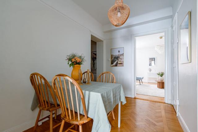 Spacious living room with sofa bed in Vasastan, Stockholm.