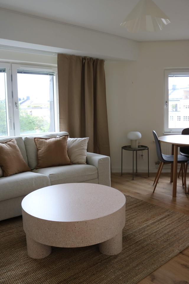 Interior of a modern two-bedroom apartment in Södermalm SoFo with simple, practical layout