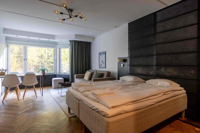 Mysig studiointeriör i Åre, Ski In Ski Out-pister vid Tottvägen 111, Exteriör av Åres gamla by-studio