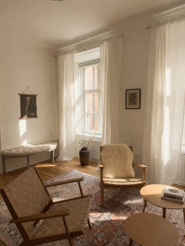 1 rok i Gamla stan med modernt kök och stora fönster mot gågata
