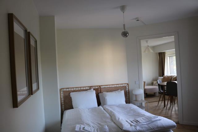 Interior of a modern two-bedroom apartment in Södermalm SoFo with simple, practical layout