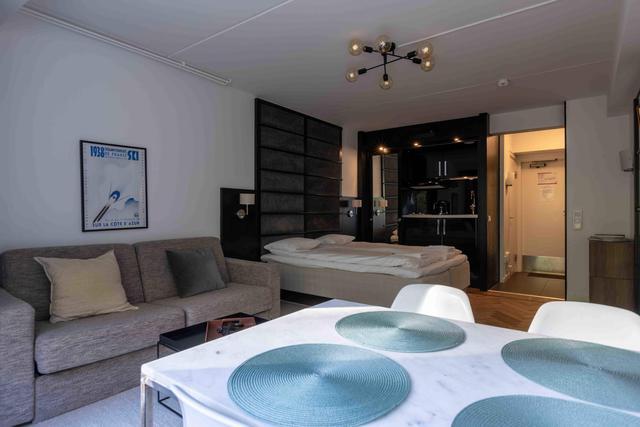 Mysig studiointeriör i Åre, Ski In Ski Out-pister vid Tottvägen 111, Exteriör av Åres gamla by-studio