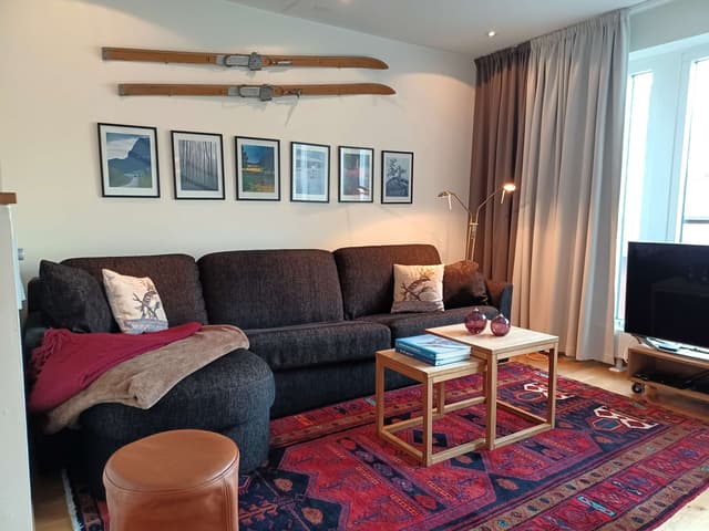 Ski-in/ski-out duplex apartment in Åre with private sauna, balcony and shared ski storage