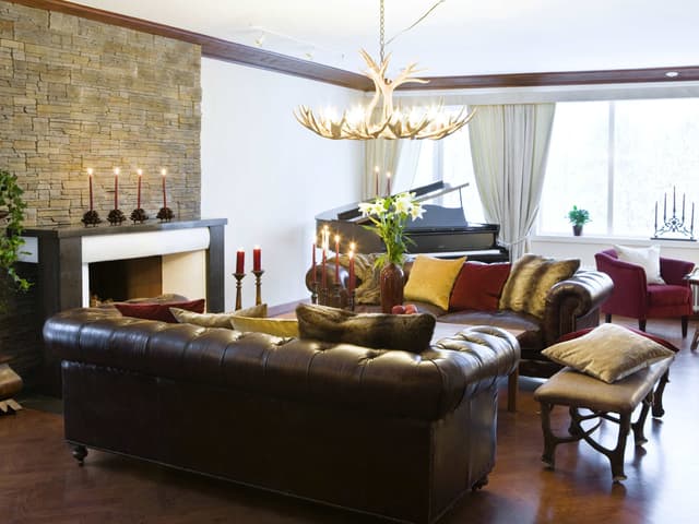 Living room in a large chalet in Åre, Sweden, near ski lifts and the village