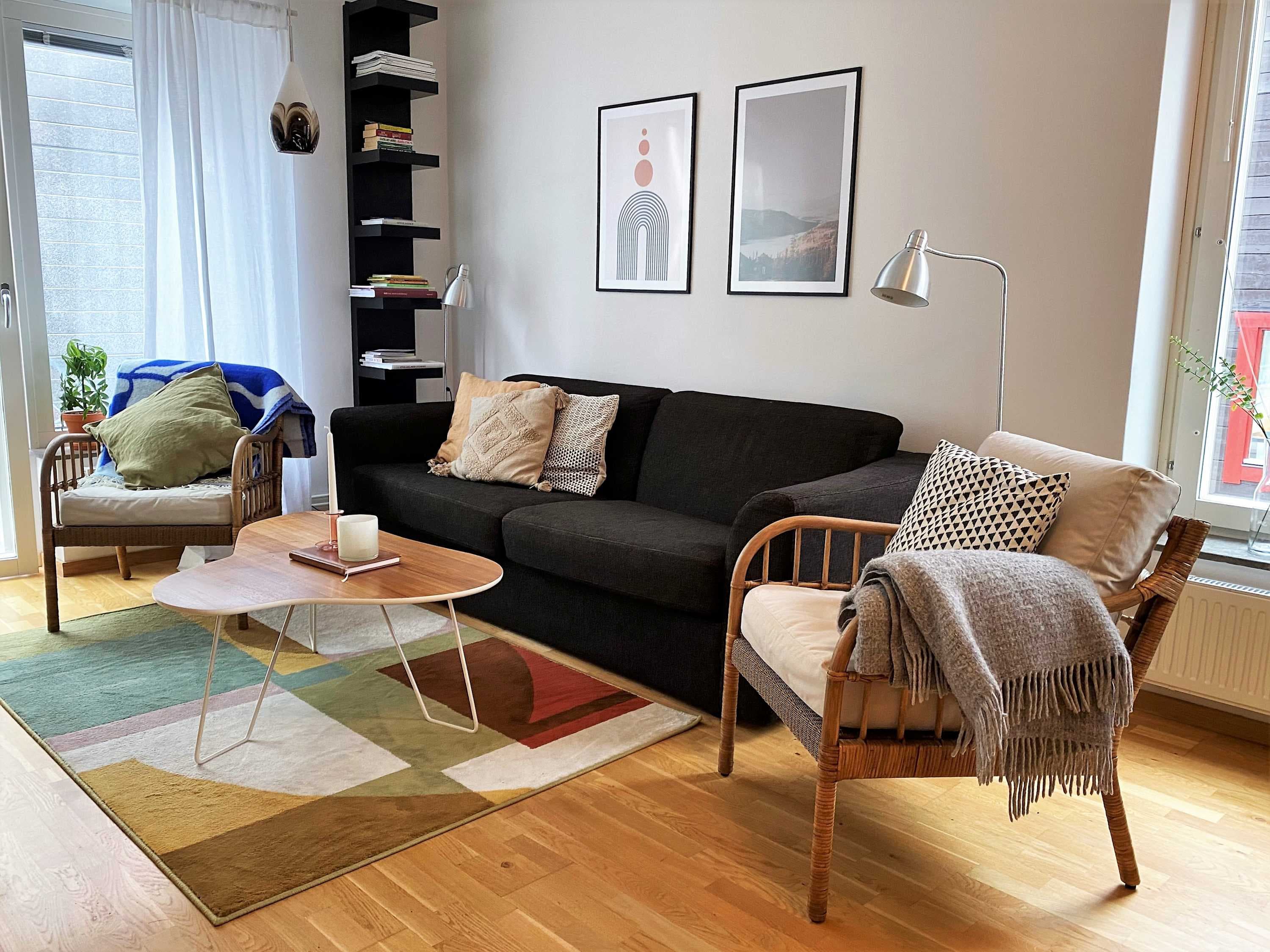 Tvårumslägenhet nära Åres liftar med skidförråd, torkskåp, tvättmaskin och garageparkering