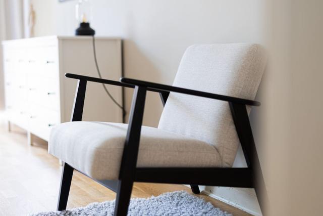 Living room with a convertible sofa in central Gothenburg apartment.