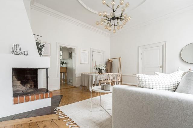 Cozy living area with Scandinavian design in Gamla Stan